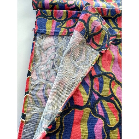 Vintage 70s curtain, orange, pink, blue, green abstract print, price per panel - Picture 9 of 13